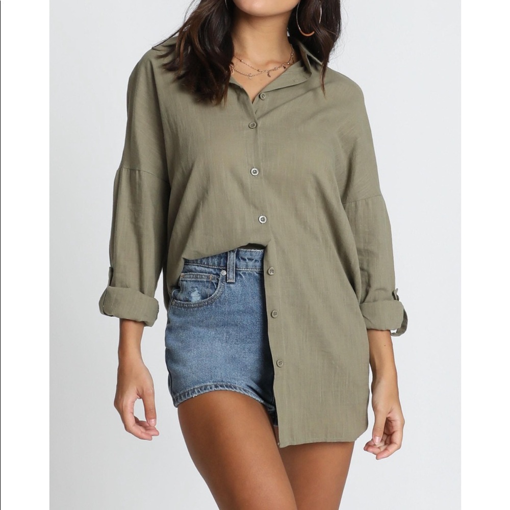 Khaki button up ✨